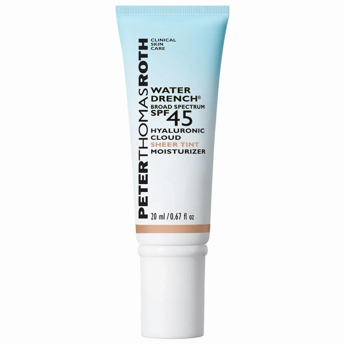Water Drench Broad Spectrum SPF 45 Hyaluronic Sheer Tint Moisturizer.67 Fl oz / 20 Ml by Peter Thomas Roth
