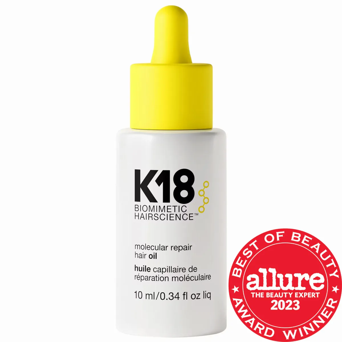 Mini Molecular Repair Hair Oil 0.34 oz / 10 mL by K18 Biomimetic Hairscience