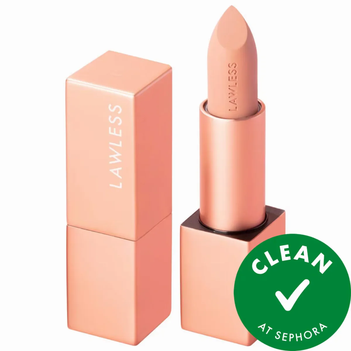 Forget the Filler Lip-Plumping Line-Smoothing Satin Cream Lipstick Platinum 0.1 oz / 3.7 G by LAWLESS