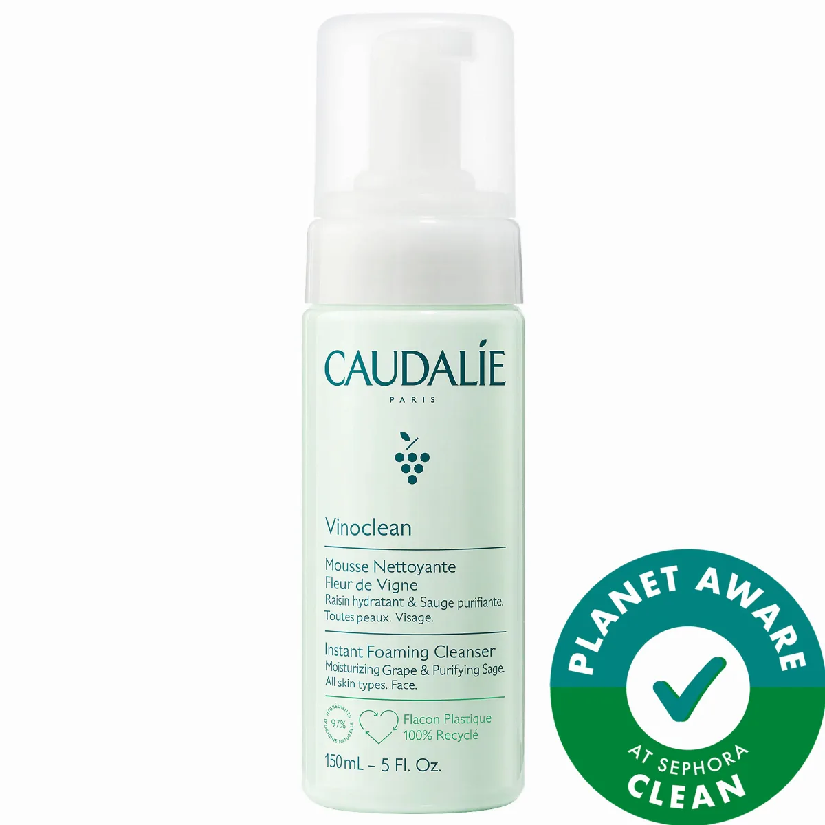 Vinoclean Gentle Foam Cleanser 5.0 oz / 150 mL by Caudalie