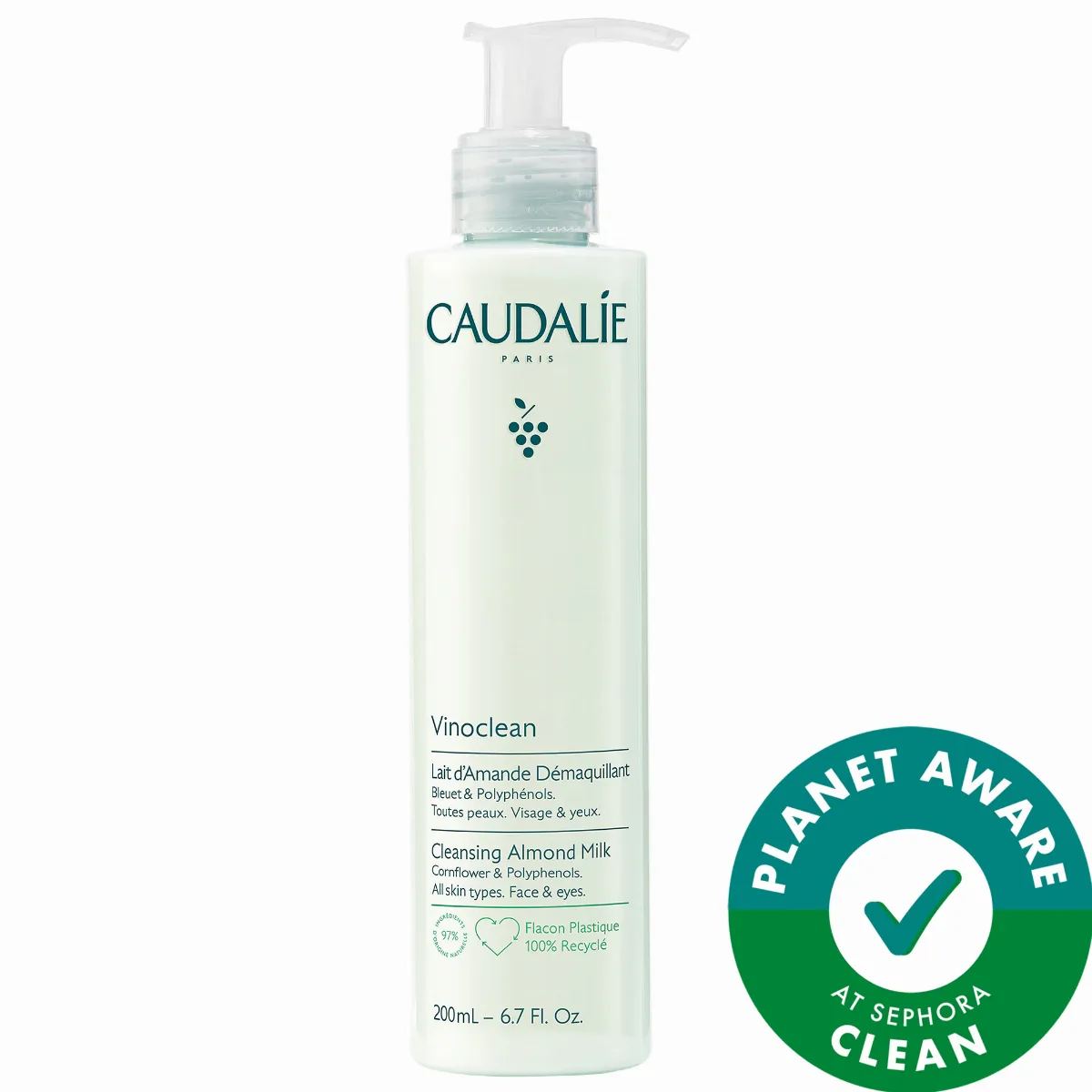 Vinoclean Gentle Cleansing Almond Milk 6.7 oz / 200 mL by Caudalie