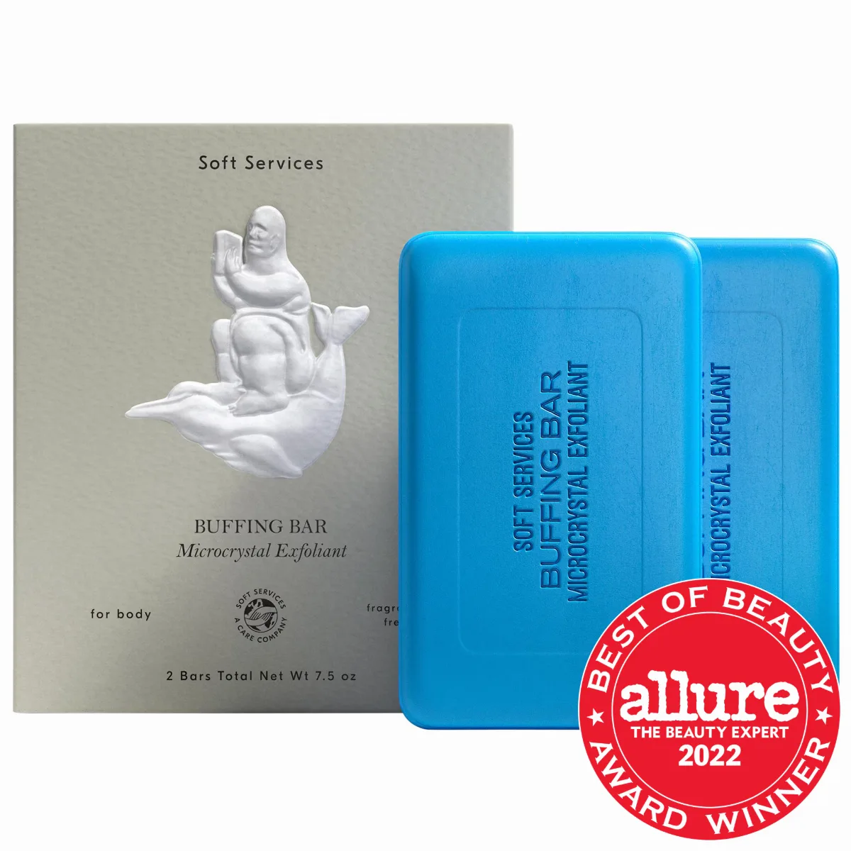 Buffing Bar Exfoliating Body Bar for KP and Ingrown Hair (2 Pack) 7.5 oz by Soft Services