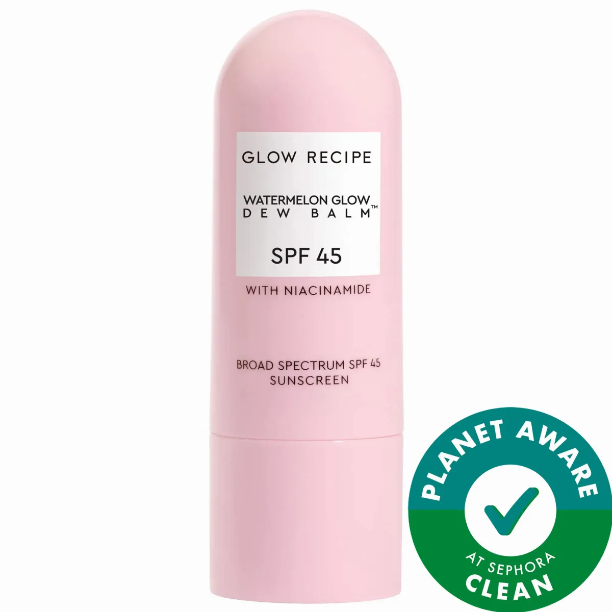 Watermelon Glow Niacinamide Dew Balm Face Sunscreen Stick SPF 45 0.58 oz / 16.5g by Glow Recipe
