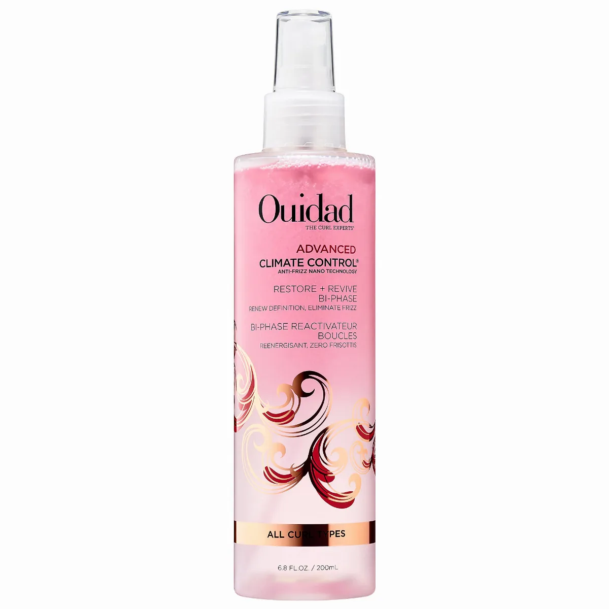 Advanced Climate Control Anti-Frizz Restore & Revive Bi-Phase Spray for Curly Hair 6.8 oz / 200 Ml by Ouidad