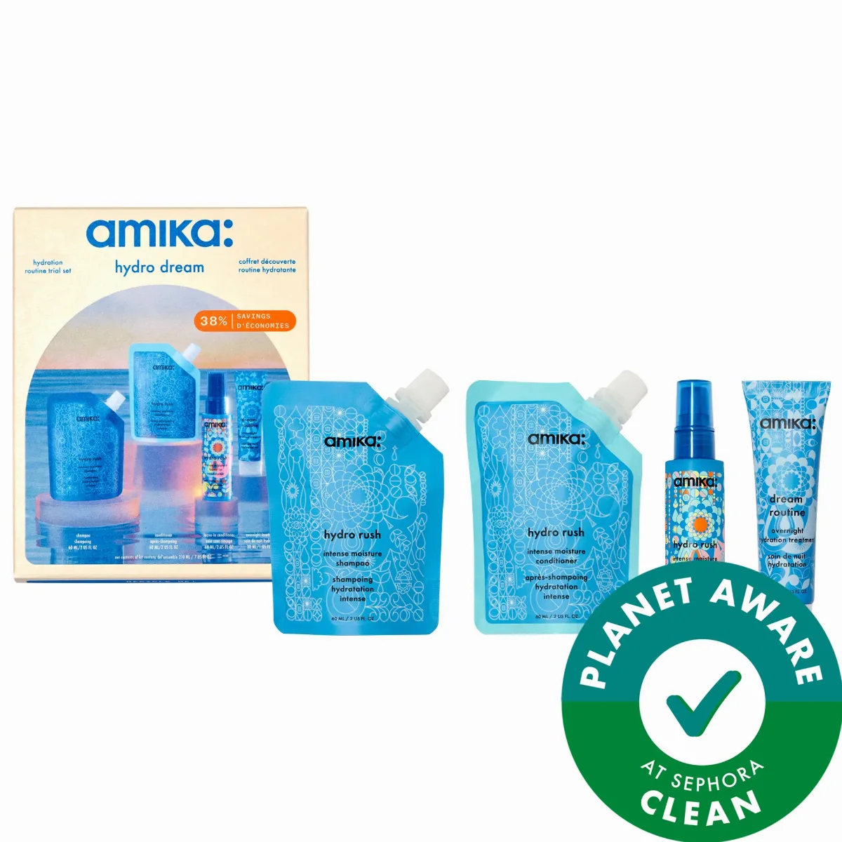 Mini Hydro Rush Shampoo & Conditioner Set by amika