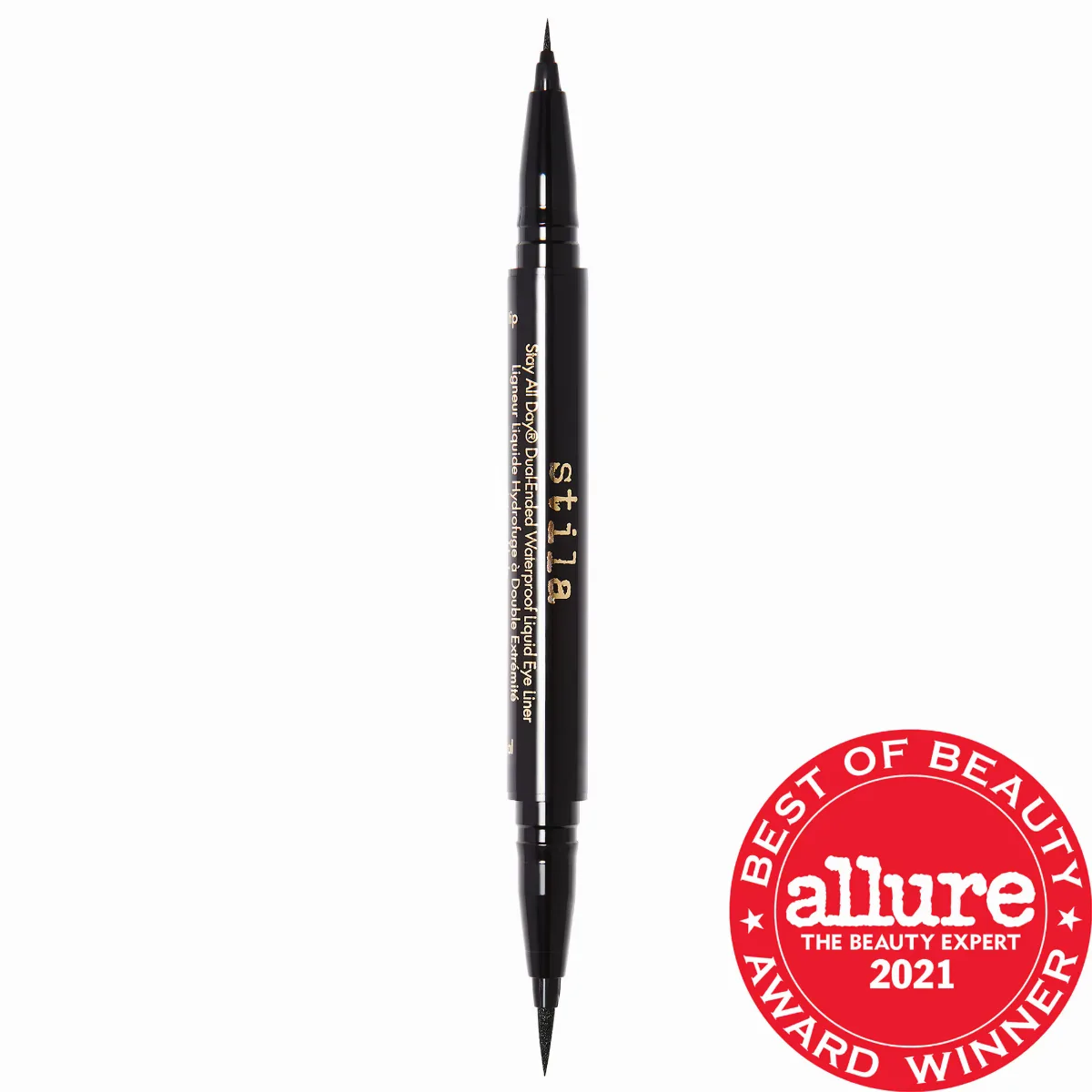 Stay All Day Dual-Ended Waterproof Liquid Eye Liner Intense Black 0.033 oz / 1 mL by stila
