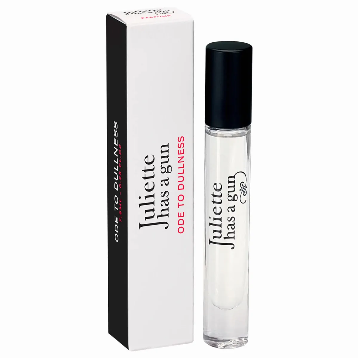 Ode to Dullness Eau De Parfum Travel Spray 0.25 oz Eau De Parfum Spray by Juliette has a gun