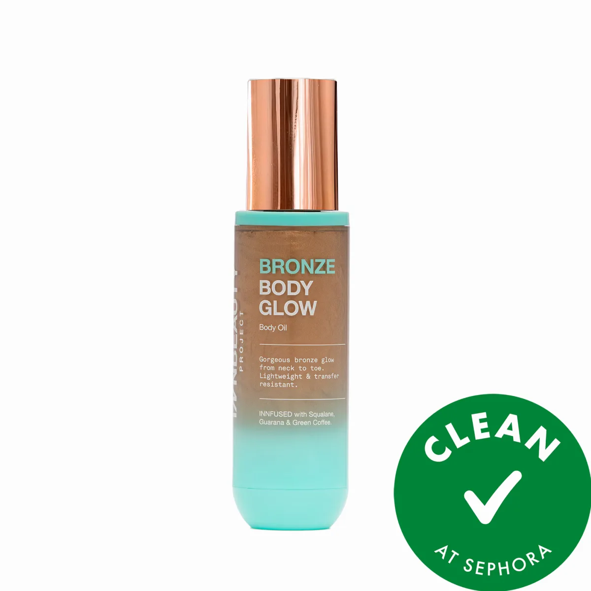 Bronze Body Glow Transfer-Resistant Luminous Body Oil with Guarana & Green Coffee 2.7 oz / 80 Ml by INNBEAUTY PROJECT