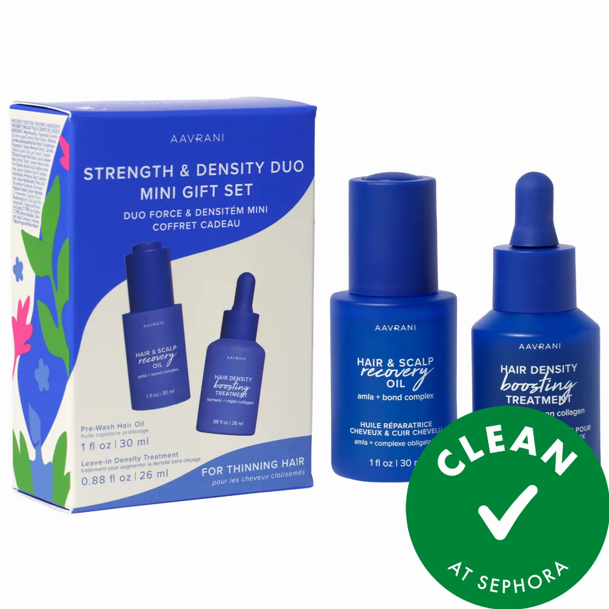 Mini Strengthening Hair Oil & Growth Serum Gift Set by AAVRANI