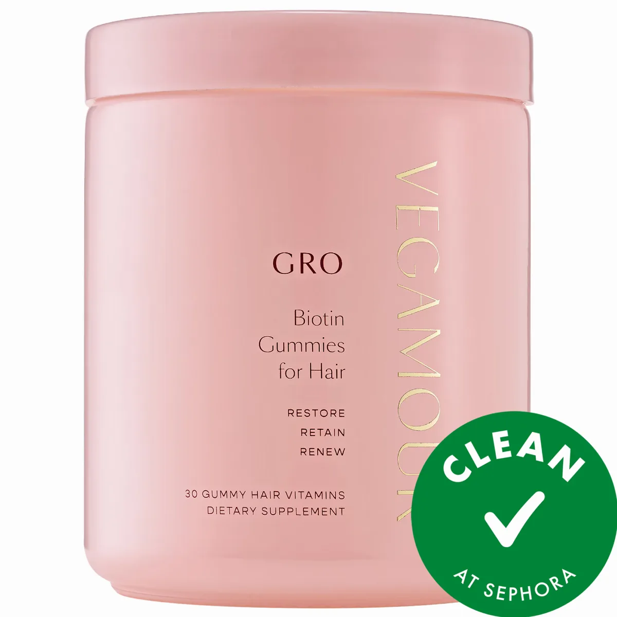 GRO Biotin Gummies for Thinning Hair 30 Gummies by Vegamour
