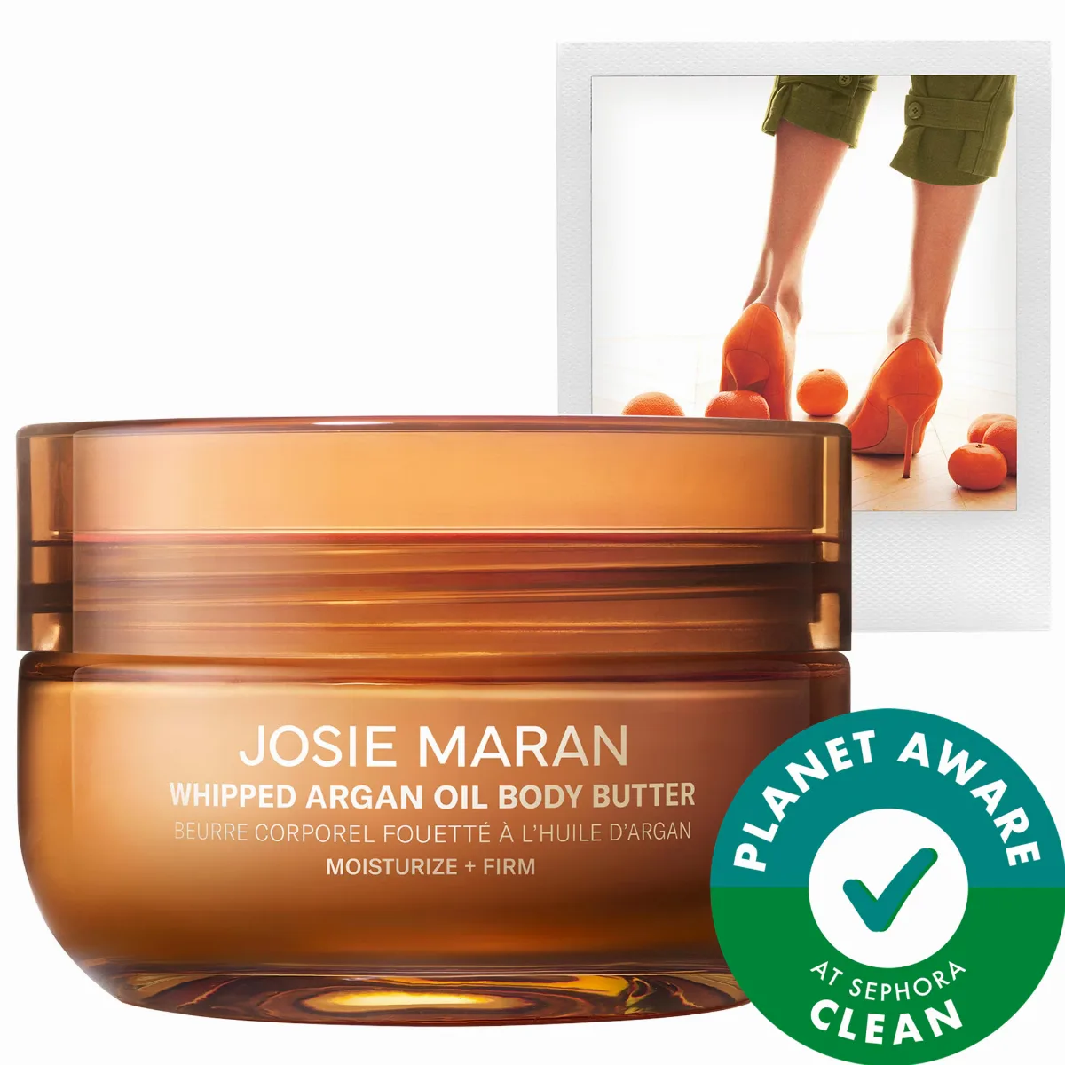 Sweet Citrus Whipped Argan Oil Refillable Firming Body Butter Jar 6 oz by JOSIE MARAN