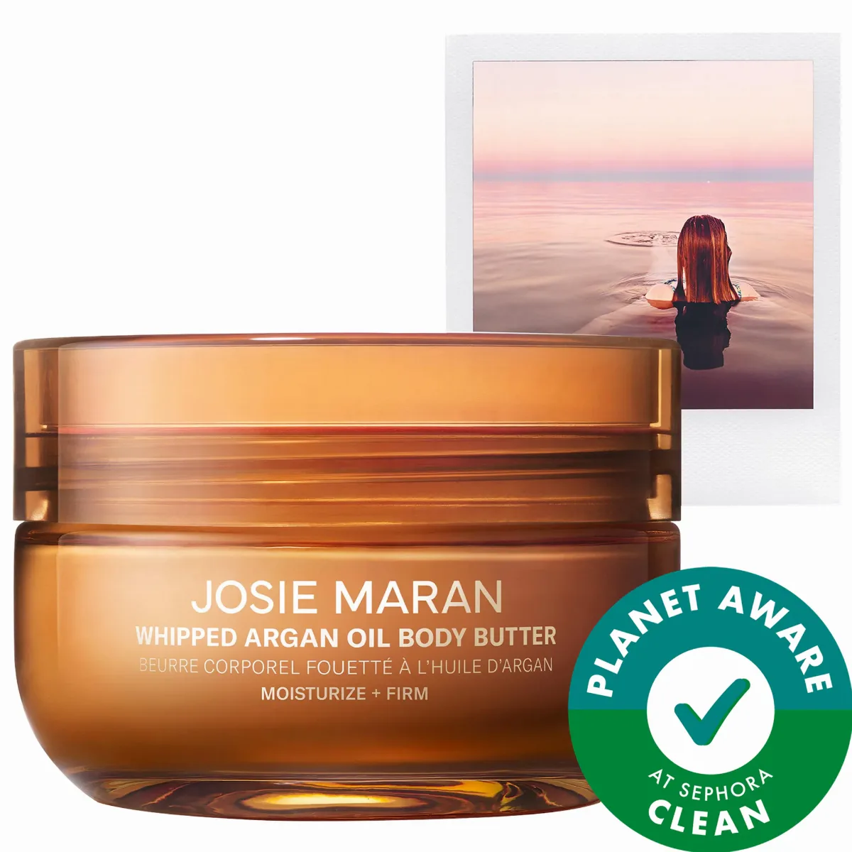 Vanilla Bean Whipped Argan Oil Refillable Firming Body Butter Jar 6 oz by JOSIE MARAN