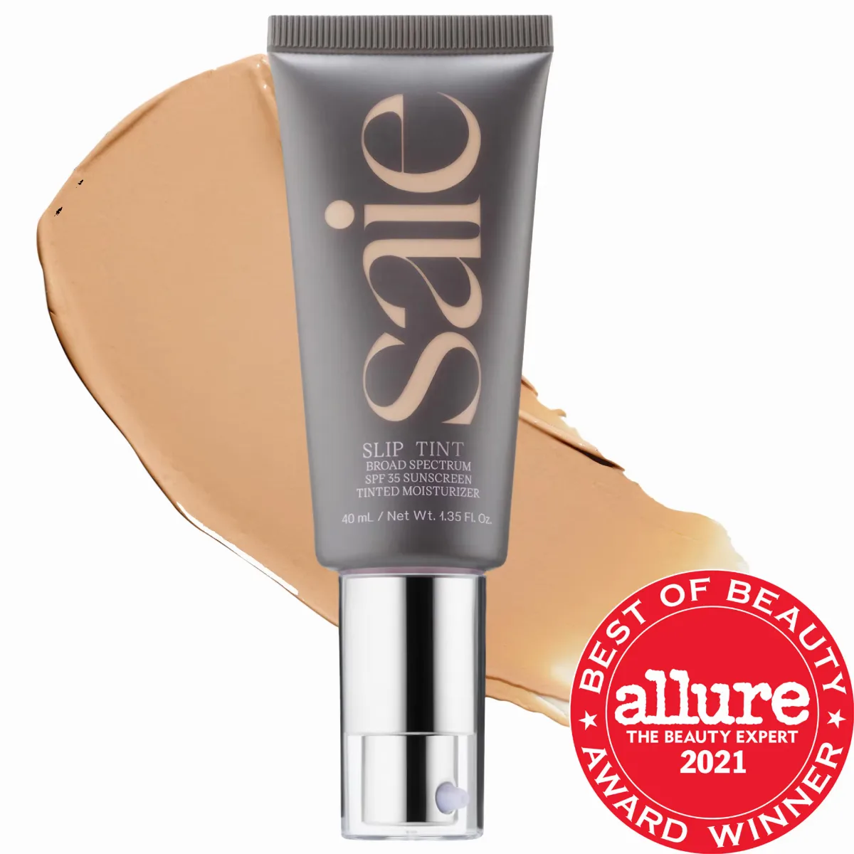 Slip Tint Lightweight Tinted Moisturizer with Mineral Zinc SPF 35 and Hyaluronic Acid Three 1.35 oz / 40 mL by Saie