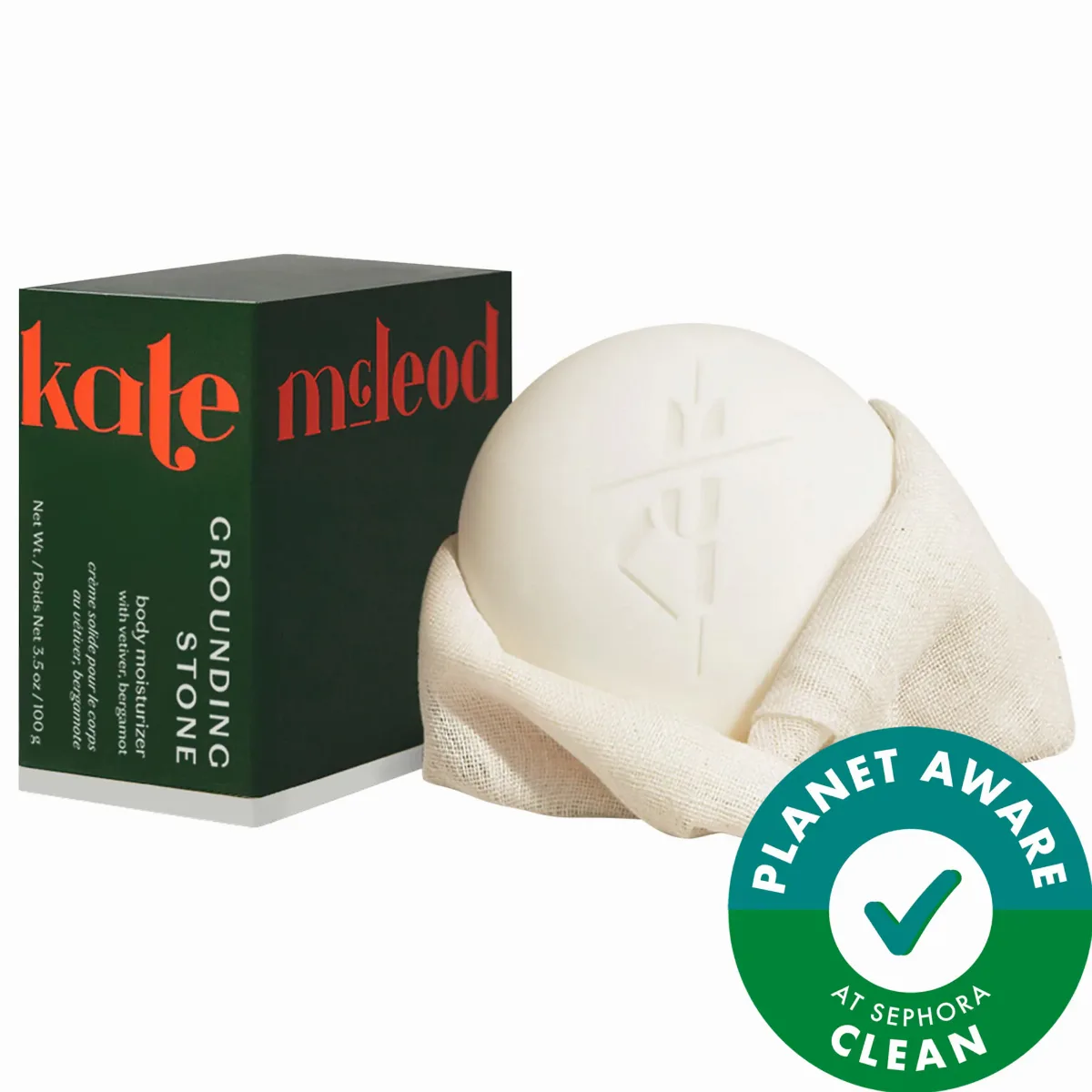 Body Stone - 72-Hr Deep Moisturizing Cocoa Butter Lotion Bar for Dry Skin Grounding Stone 3.5 oz / 100 G by Kate McLeod