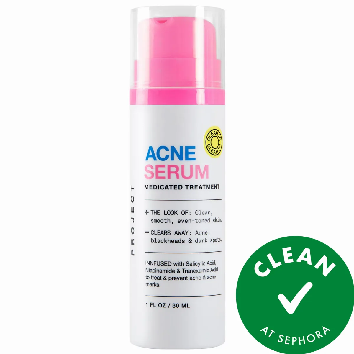 Acne Serum Medicated Treatment for Acne & Blackheads 1 oz / 30 Ml by INNBEAUTY PROJECT