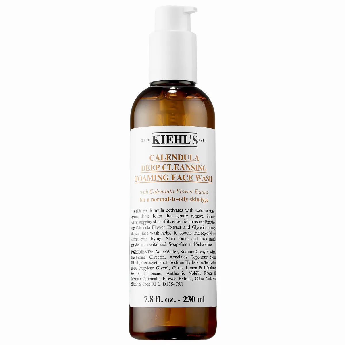 Calendula Deep Cleansing Foaming Face Wash for Oiliness 7.8 oz / 230 Ml by Kiehl's Since 1851