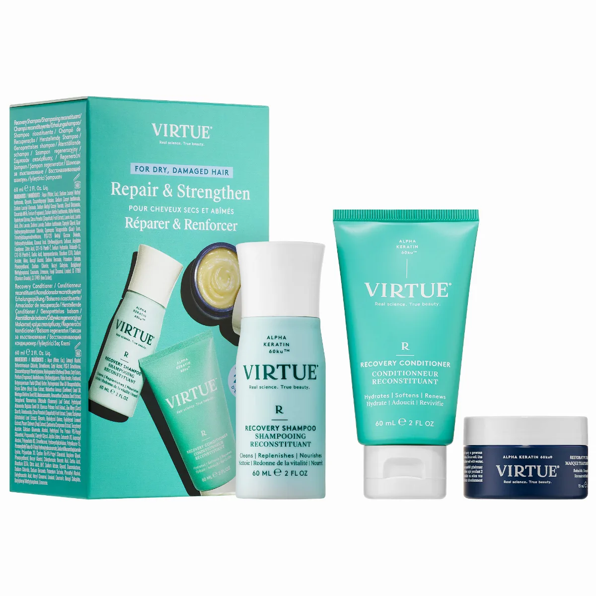 Hydrating Recovery Discovery Set for Dry, Damaged & Colored Hair by Virtue