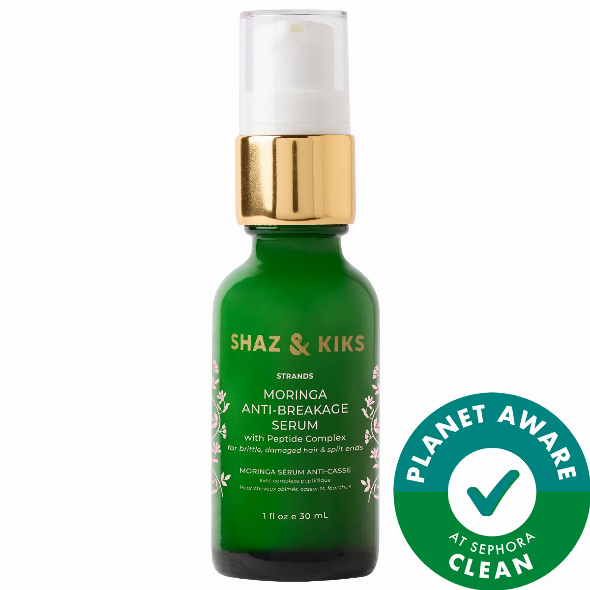 Moringa Anti-Breakage Hair Serum with Peptide Complex 1 oz / 30 Ml by SHAZ & KIKS