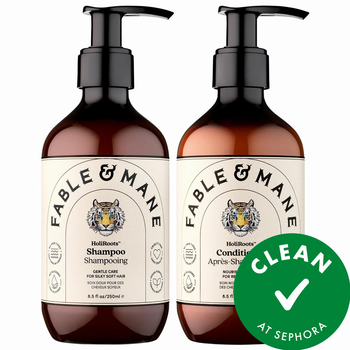 Hydrating Shampoo & Conditioner for Thick, Dry, Damaged Hair 8.5 oz / 250 mL by Fable & Mane