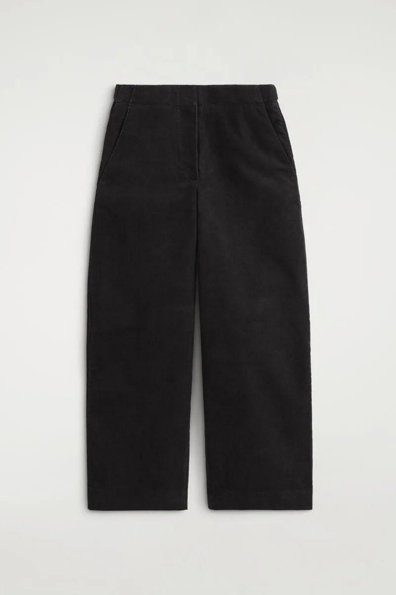 Corduroy Barrel-Leg Pants
