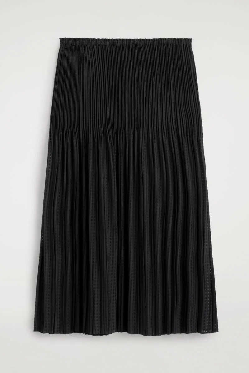 Pleated Jacquard Midi Skirt by COS