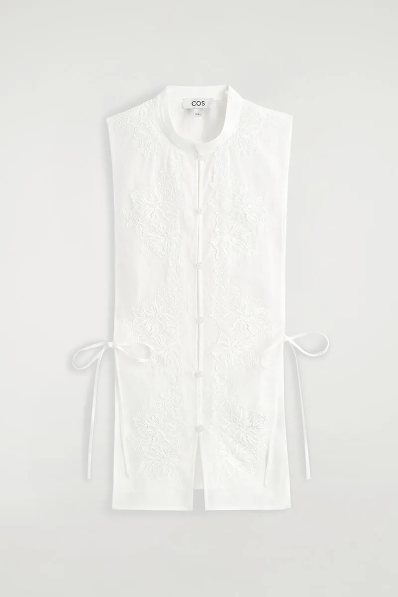Lace-Detail Cotton Bib by COS