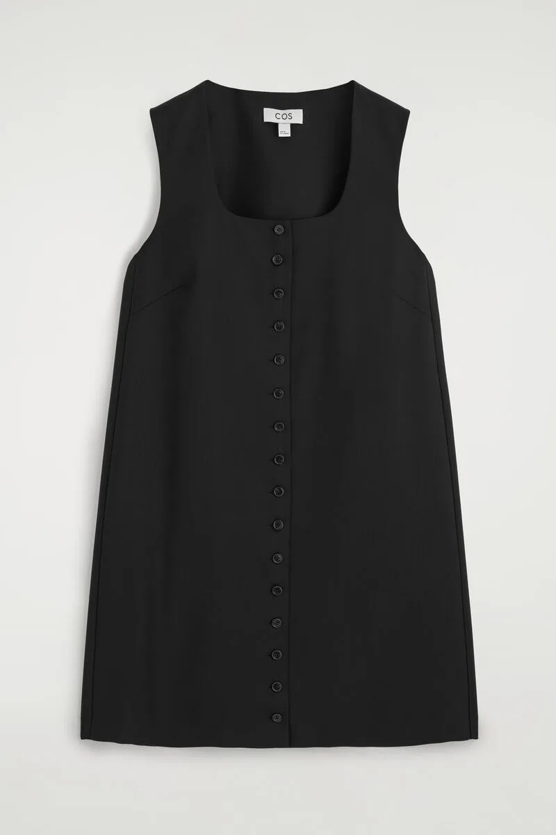 Buttoned Wool-Twill Mini Dress by COS
