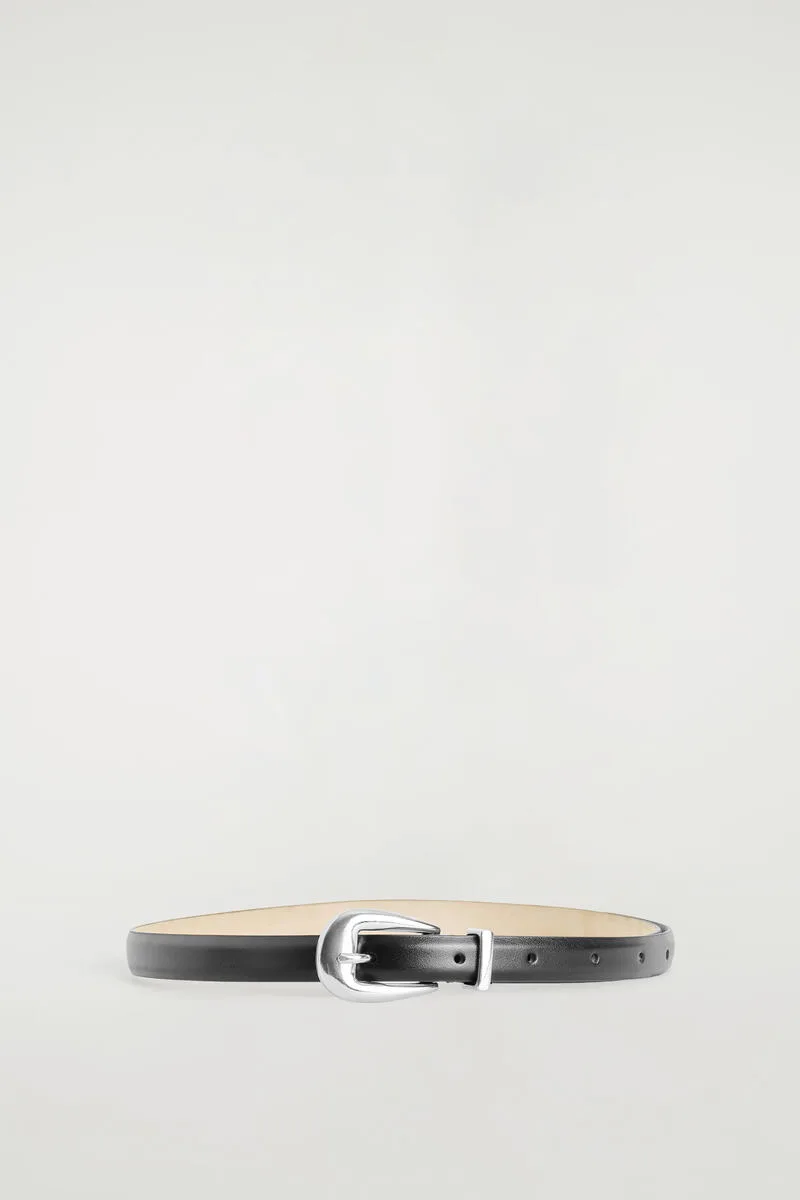 Sculpted-Buckle Leather Belt by COS
