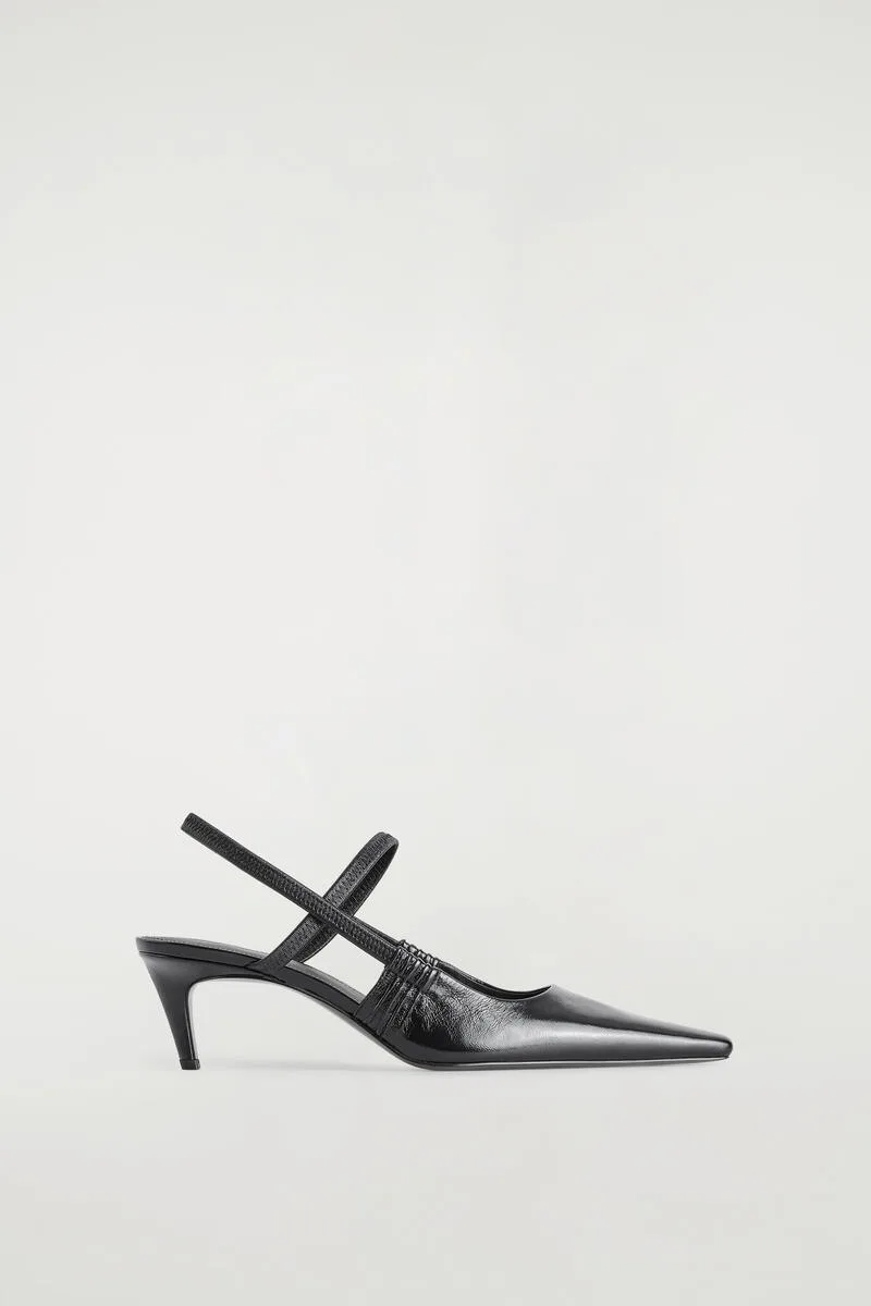 Pointed Leather Slingback Kitten Heels by COS