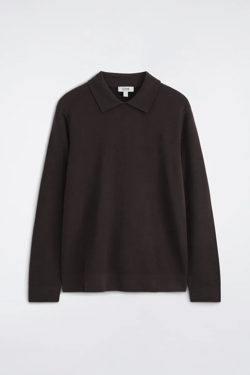 Layered-Collar Polo Sweater by COS