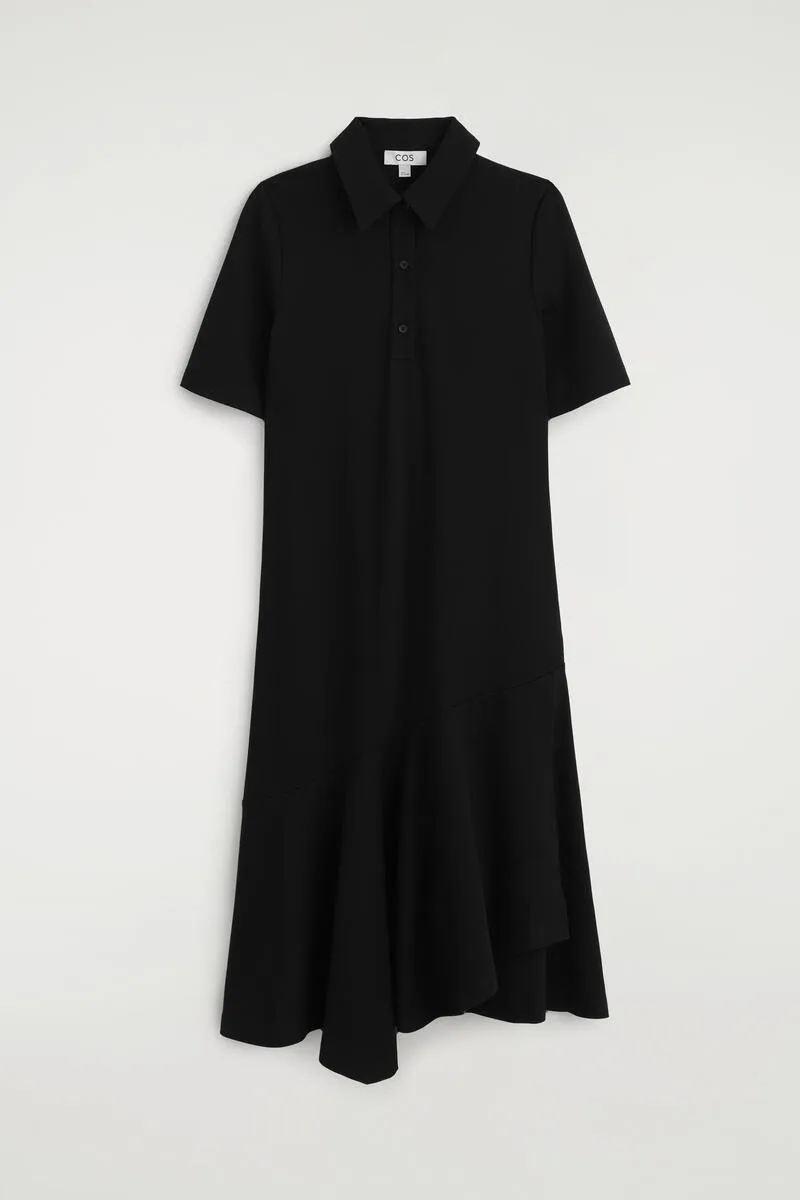 Flared Jersey Midi Shirt Dress by COS