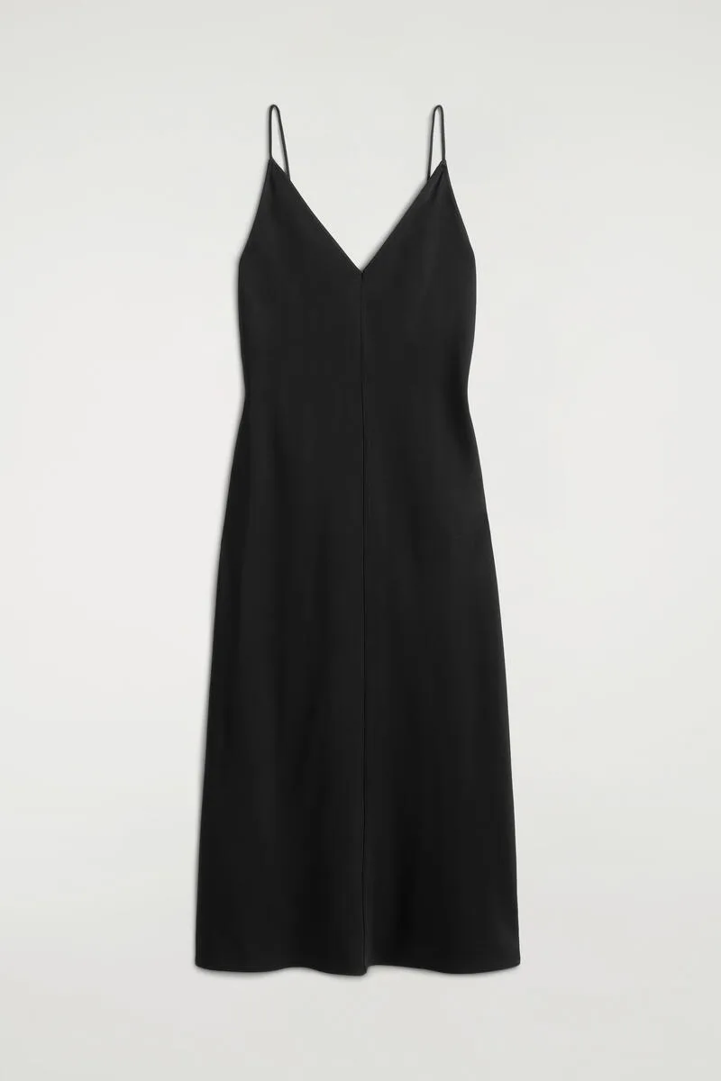 Crepe Midi Slip Dress