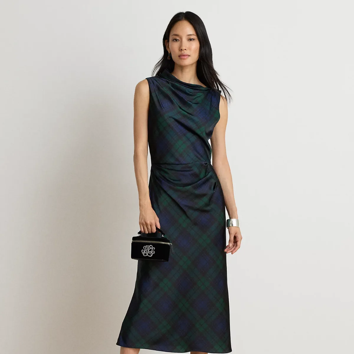 Black Watch Satin Charmeuse Dress by Lauren Ralph Lauren