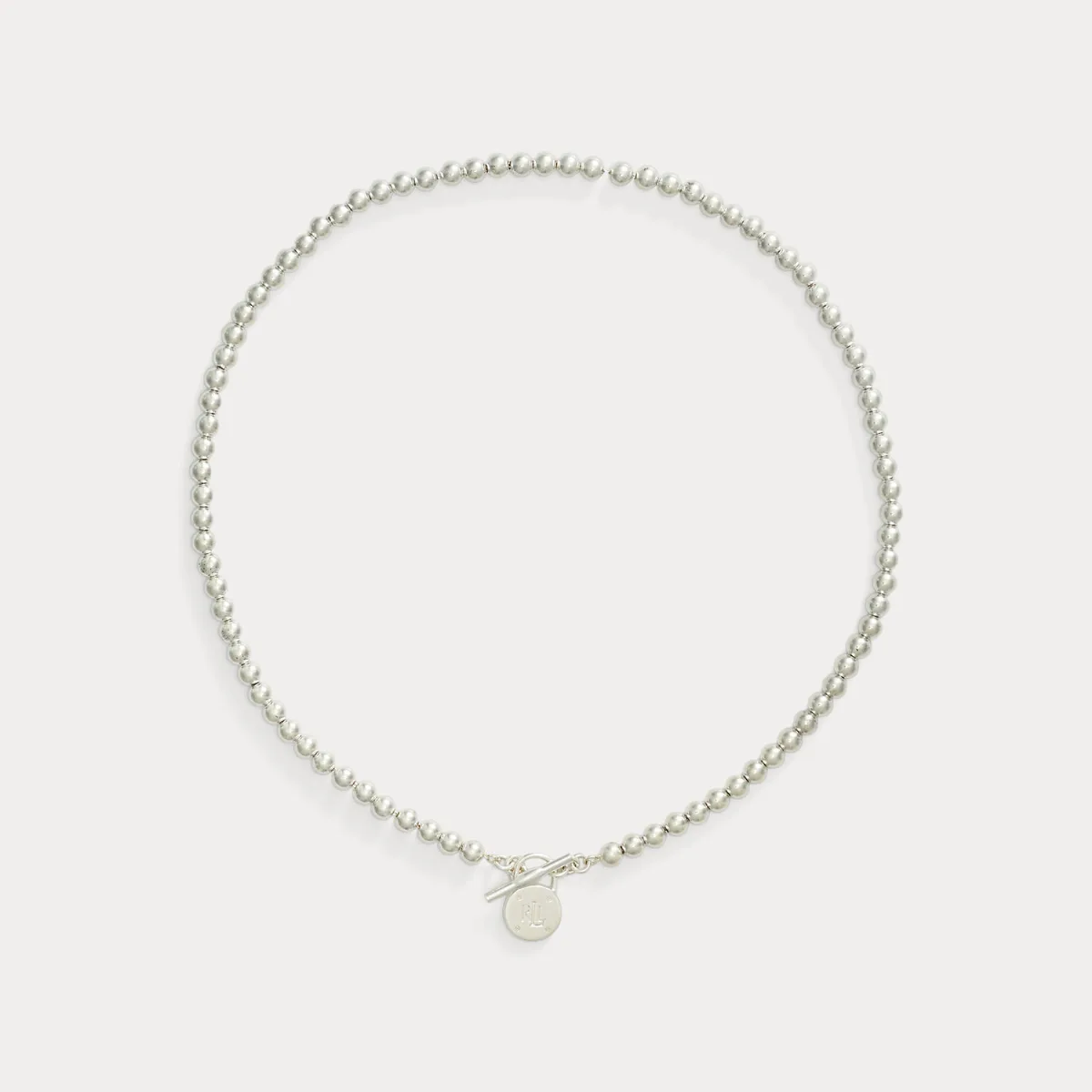 Sterling Silver Beaded Padlock Necklace by Ralph Lauren