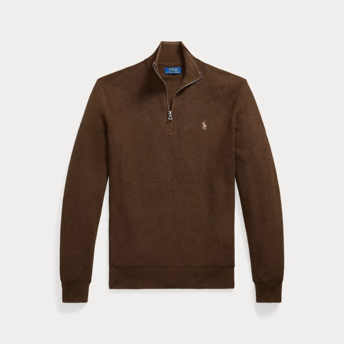 Mesh-Knit Cotton Quarter-Zip Jumper