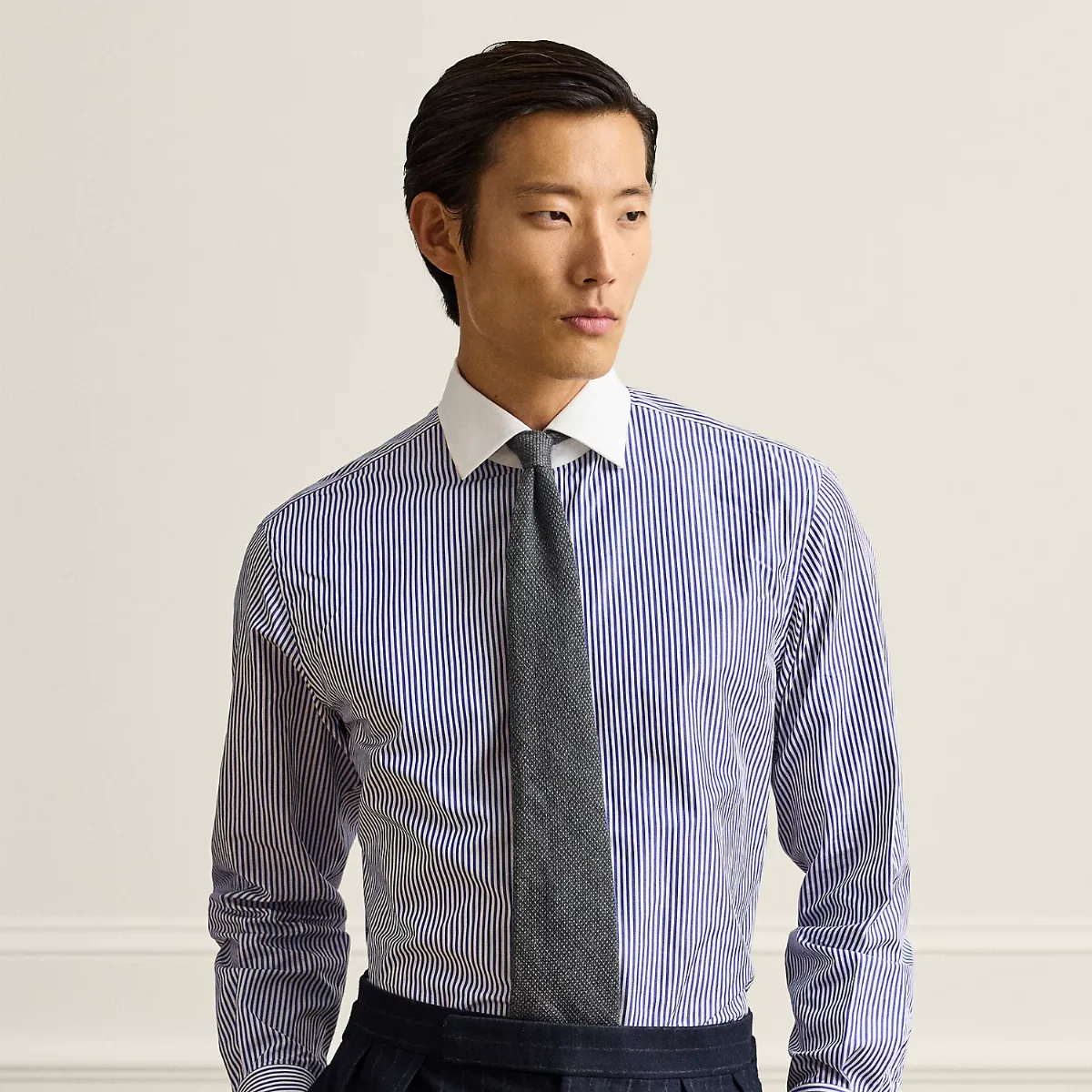 Striped Poplin French Cuff Shirt by Ralph Lauren Purple Label