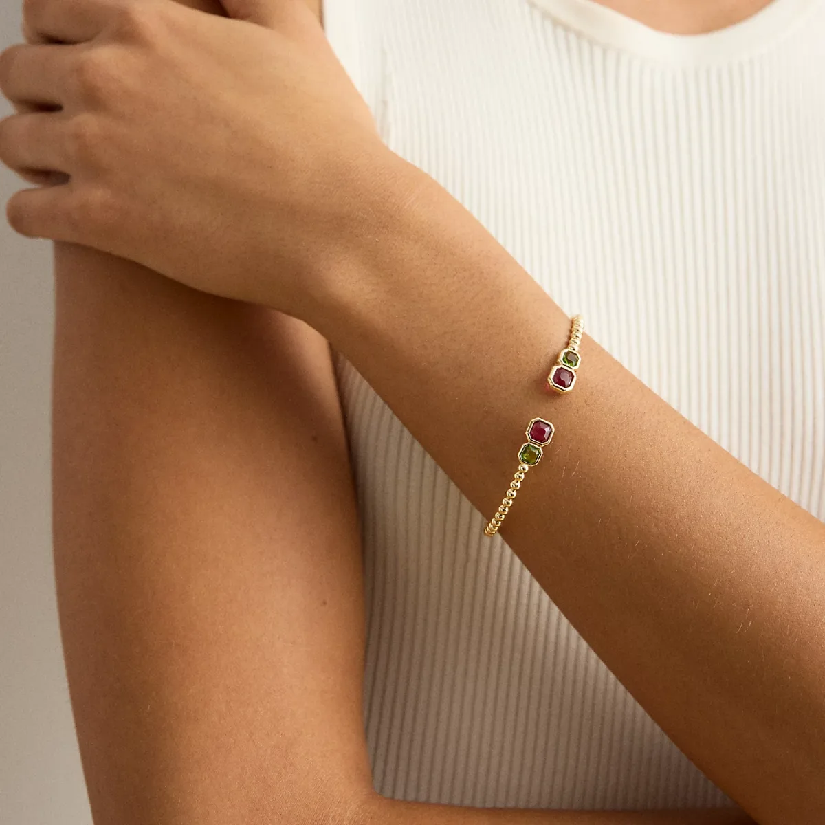 Gold-Plated Bezel Stone Station Bracelet by Lauren Ralph Lauren