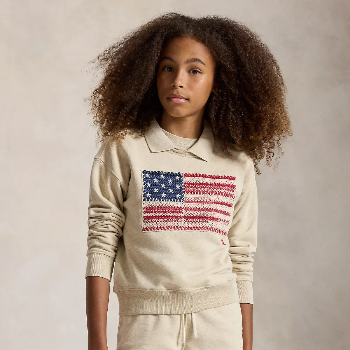 Flag Terry Collared Sweatshirt by Ralph Lauren