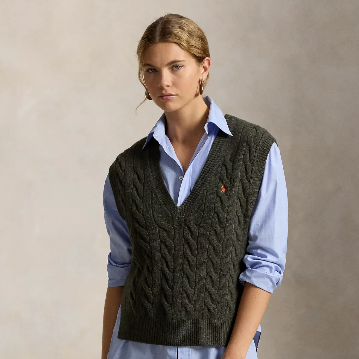 Cable-Knit Sleeveless Jumper by Polo Ralph Lauren