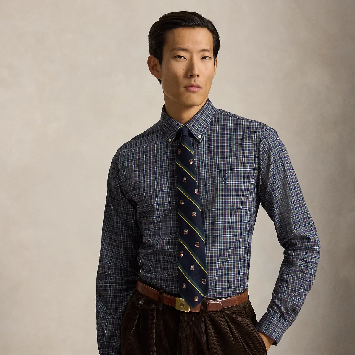 Custom Fit Plaid Twill Shirt by Polo Ralph Lauren