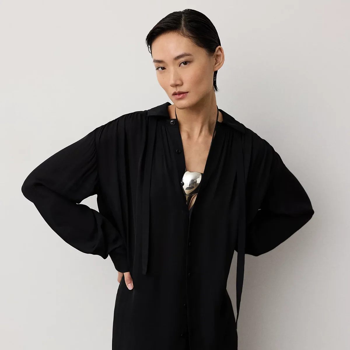 Karmen Satin Shirt by Ralph Lauren Collection
