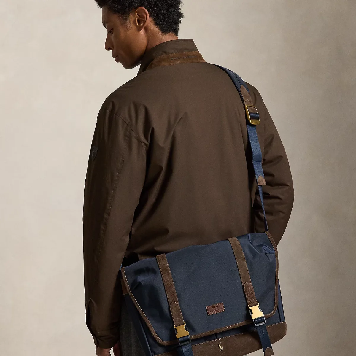 Suede-Trim Messenger Bag by Polo Ralph Lauren
