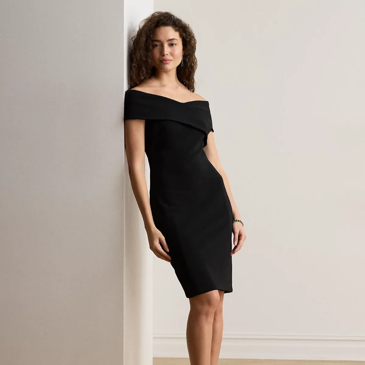 Faille Off-the-Shoulder Cocktail Dress by Ralph Lauren Petite