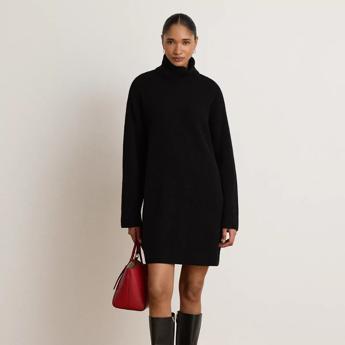 Wool-Cashmere Roll Neck Dress by Lauren Ralph Lauren