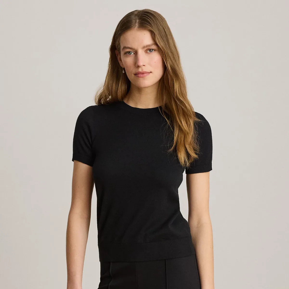 Cotton-Modal Short-Sleeve Jumper