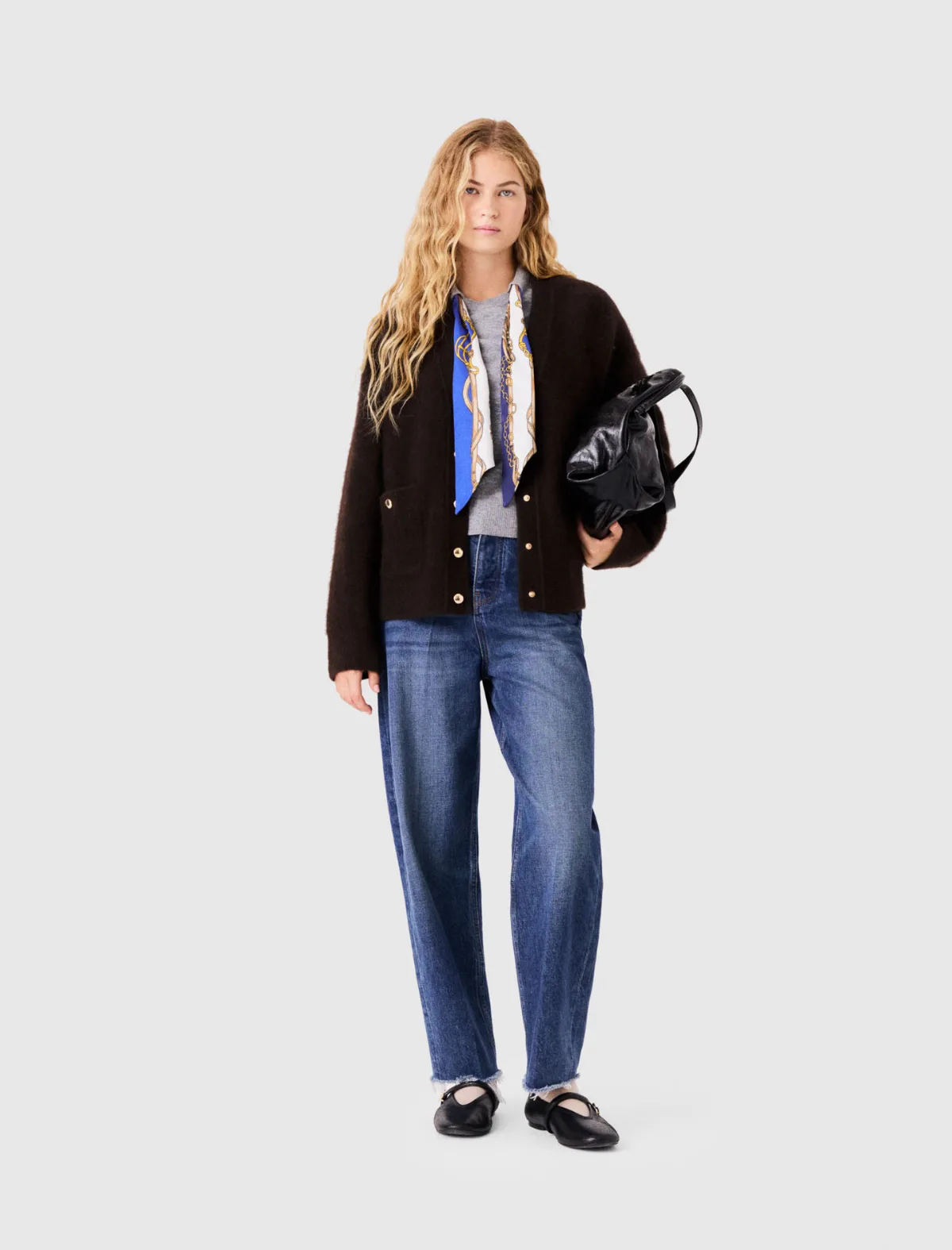 V-Neck Yak Cardigan by Maje