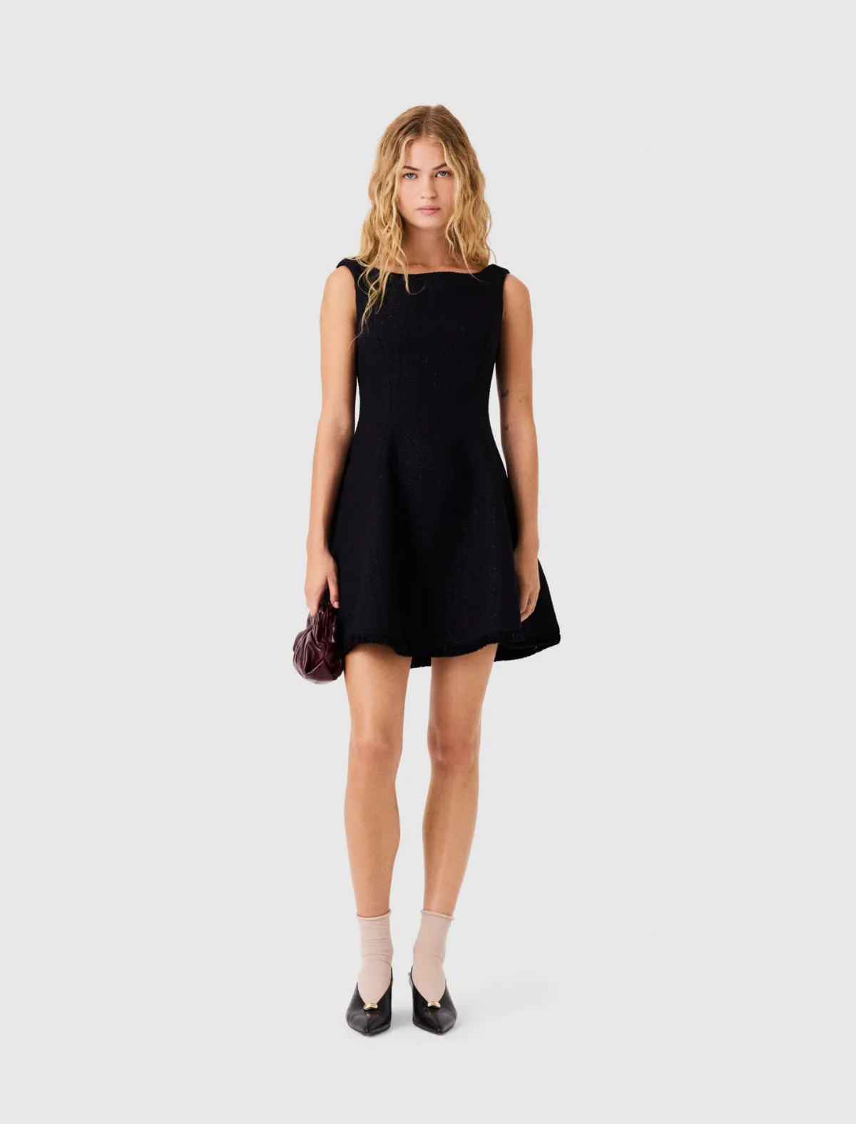 Boatneck Tweed Dress by Maje