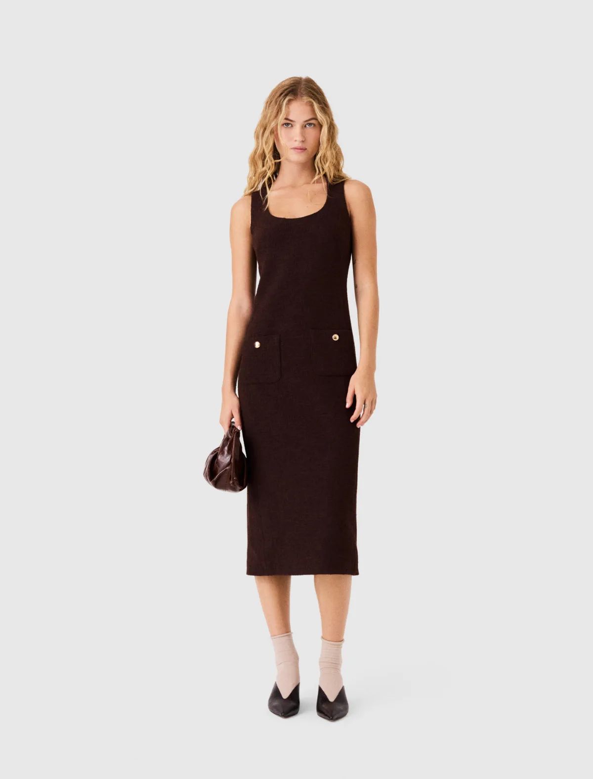 Midi Tweed Dress by Maje