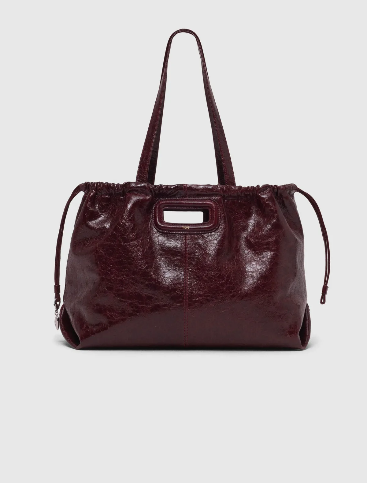 Crackled Leather Milpli Tote Bag by Maje