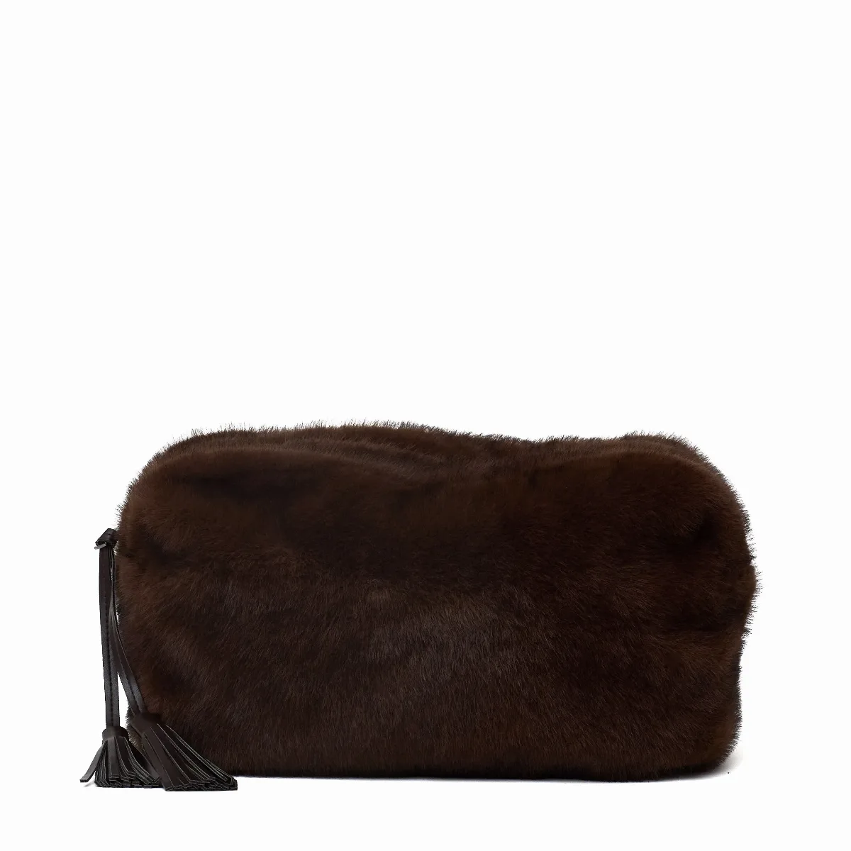Rectangular Faux Fur Zip Clutch by P.A.R.O.S.H.